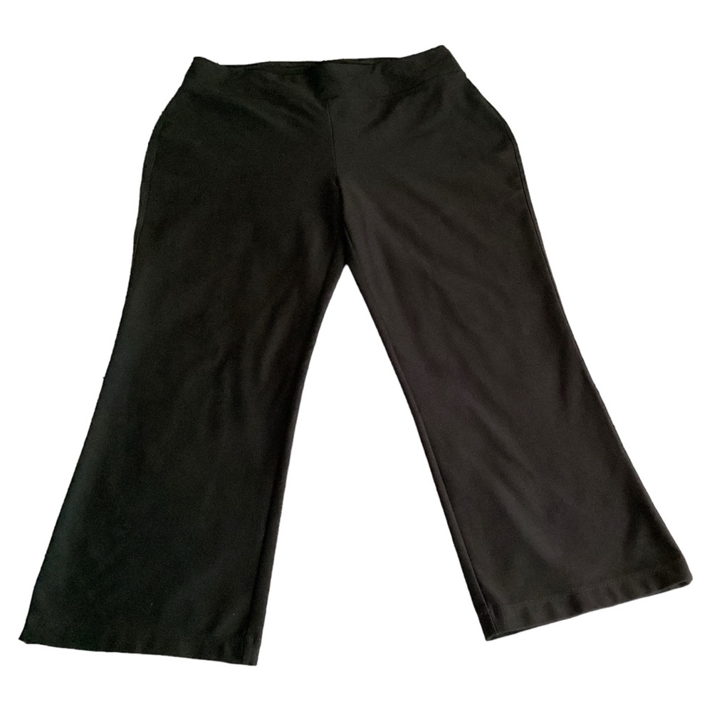 L.L.Bean Stretch Elastic Waist Capri Straight Leg Black Leggings Pants Sz Medium
